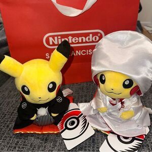 NWT Pokemon Pikachu Plushie Marriage Wedding Kimono Female & Male 9” Plush